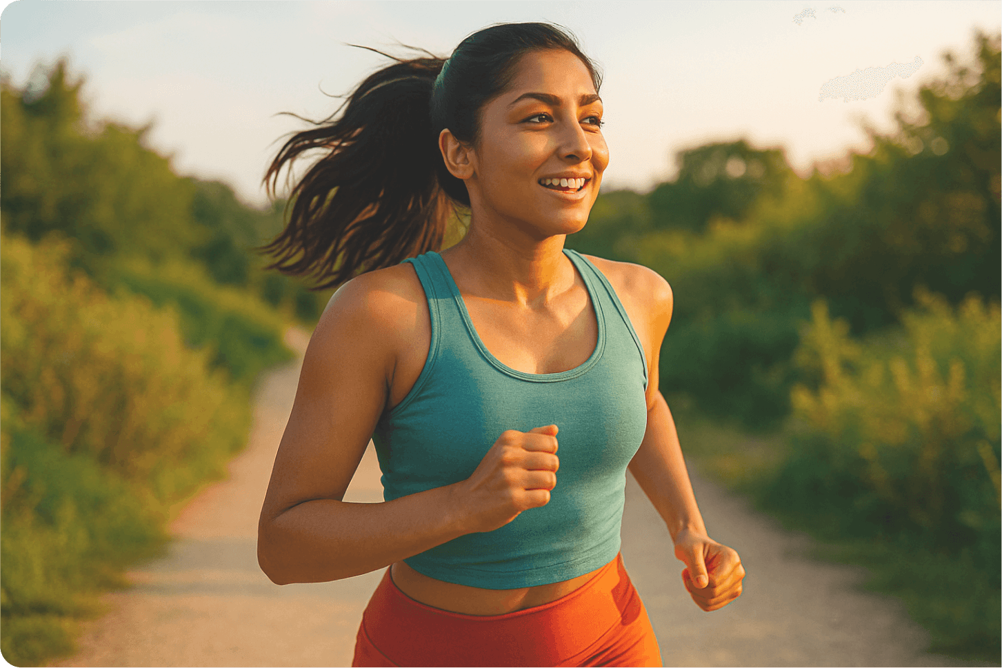 Woman running outdoors