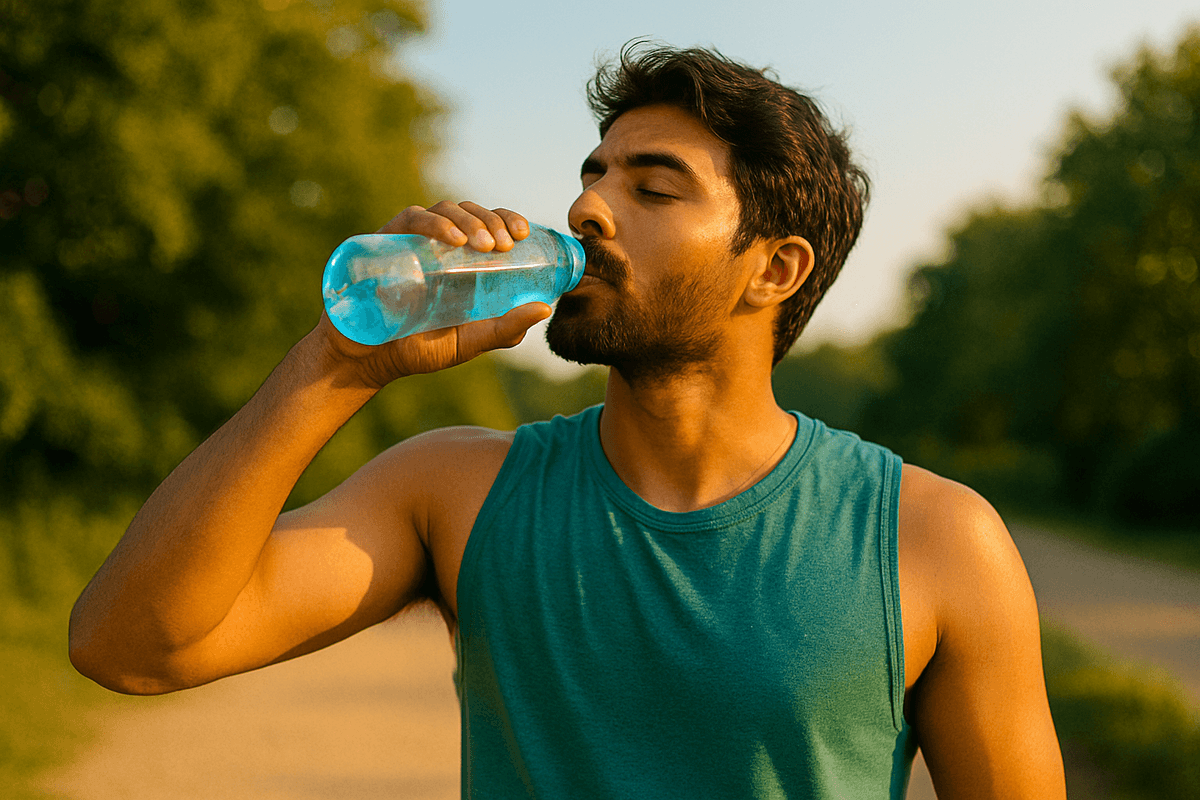 Man drinking water